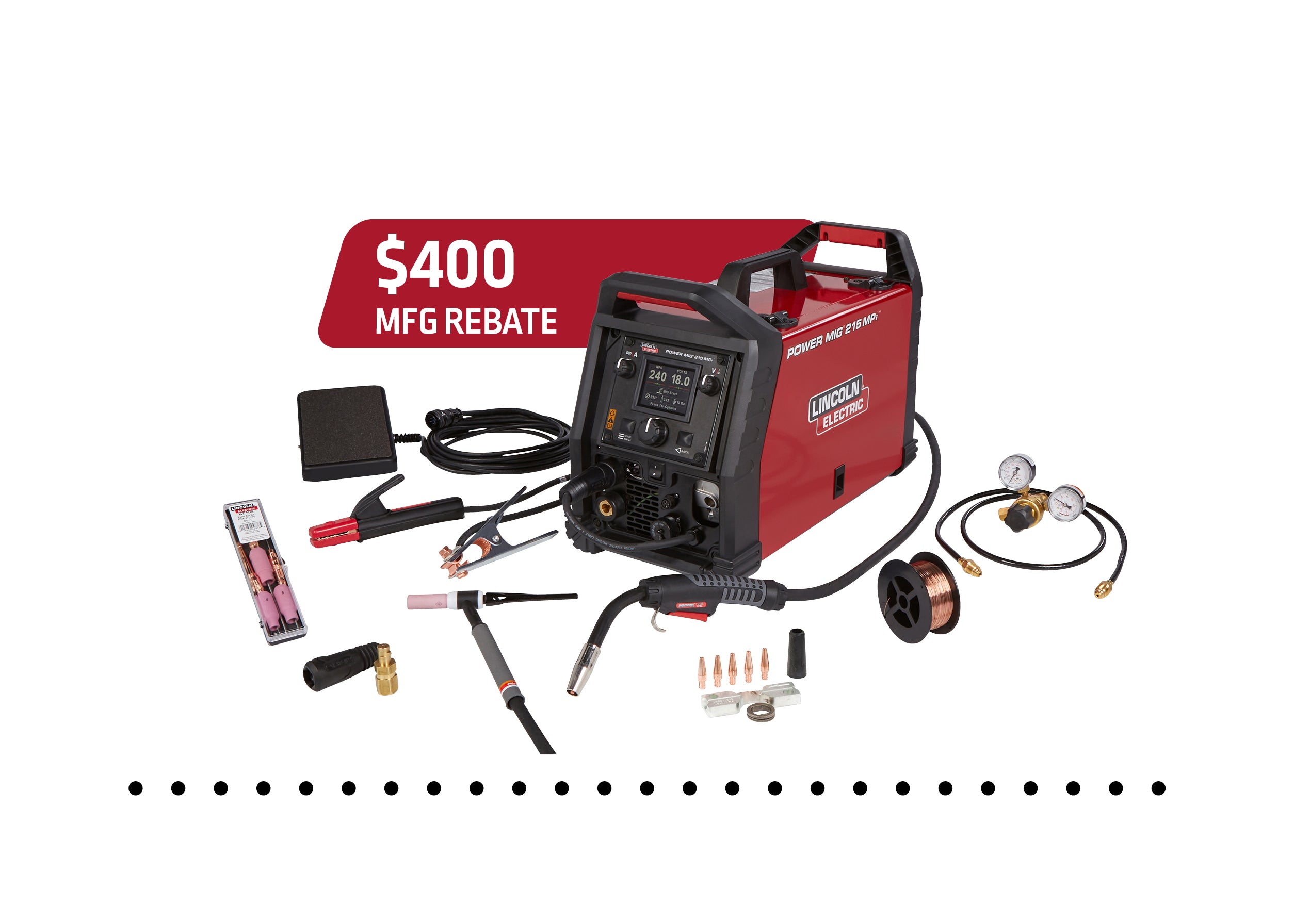 Home Lincoln POWER MIG® 215 MPi™ Multi-Process Welder - TIG One Pak ...