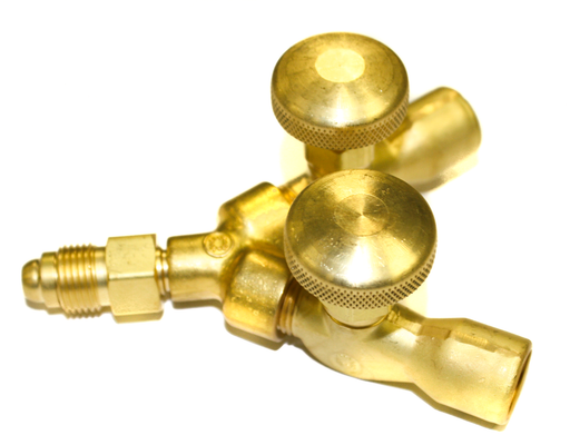 Valved "Y" Connections, 200 PSIG, Brass, Male/Female, RH, 5/8 in - 18