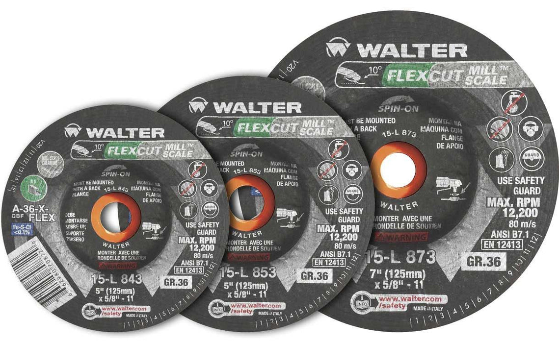 Walter 15L843 FLEXCUT MILLSCALE: 4.5" GR36 SPIN-ON 25 Pack