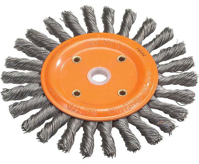 Walter 13B280 8" x 5/8" x 1-1/4" Knot-Twisted Bench Grinder Brush Wheel